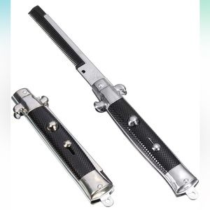 BN Rhode Island Novelty 9 Inch Stainless Steel Switch-Blade Folding Pocket Comb